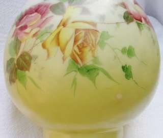 Vtg Antique Victorian Banquet GWTW Oil Lamp Globe Ball Shade 