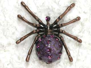   COLOR PURPLE SPIDER BUG INSECT HALLOWEEN PIN BROOCH Q355  