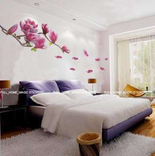 Large Magnolia Flowers & Tree Wall Stickers Mural Art Decals  