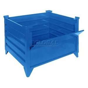  Stackable Steel Container, Solid, Drop Gate, 42L X 42W X 