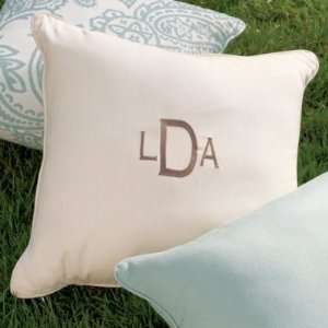 Monogrammed Outdoor Pillow   20 inch Heather Purple Sunbrella  Ballard 