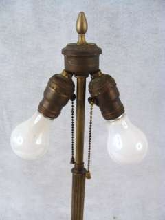 Antique 1930s Art Deco Slag Glass 2 Light Table Lamp  