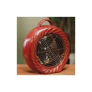   Vine Ceramic Tabletop Mini Fan   Rustic Red Swirl