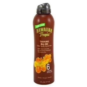 Hawaiian Tropic Tanning Dry Oil SPF#6 Continuous Spray 6 oz. (3 Pack 