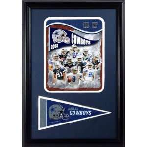  2008 Dallas Cowboys Photograph with Team Pennant in a 12 