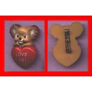  Hallmark Valentine Lapel Pin Teddy Bear with Heart 