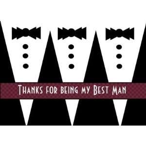  BEST MAN Thank You   Three Tuxedos   Customizable Card 