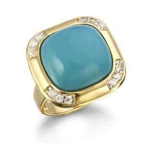  CUSHION SHAPE FAUX TURQUOISE RING CHELINE Jewelry