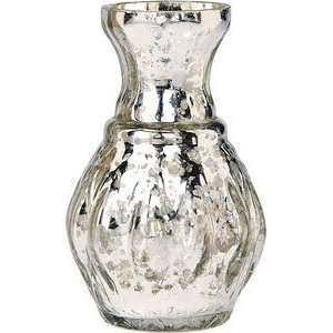 Silver Mercury Glass Vase (mini ribbed design) 