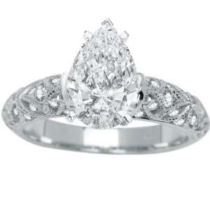   48 Carat Vintage Style Bead Set Diamonds Engagement Ring Jewelry