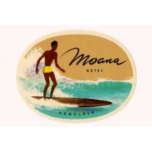  Moana Hotel Luggage Label 20X30 Canvas