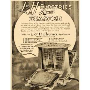 1924 Ad Antique L & H Electric Toaster Toast Milwaukee 