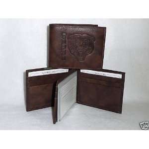    CHICAGO BEARS Leather BiFold Wallet NEW dkbr3+ 