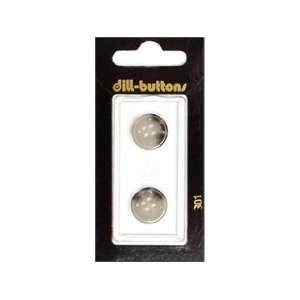  Dill Buttons 15mm 4 Hole Grey 2 pc (6 Pack)