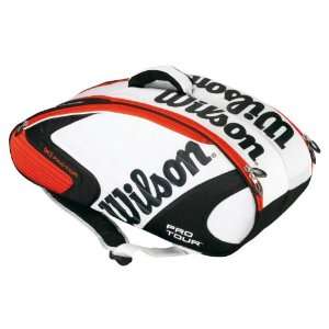  WILSON K Pro Tour Six Pack Tennis Bag White Orange Sports 
